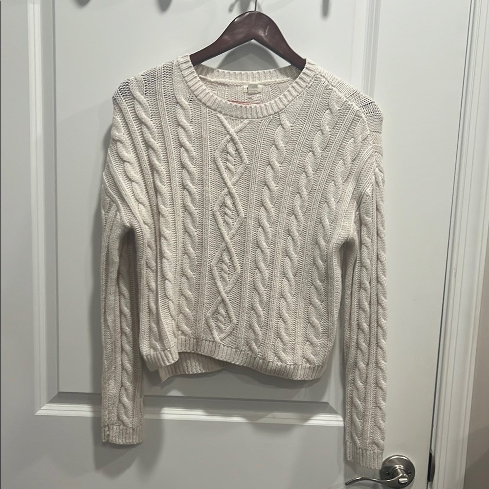 Garage Cable Knit Cream Sweater